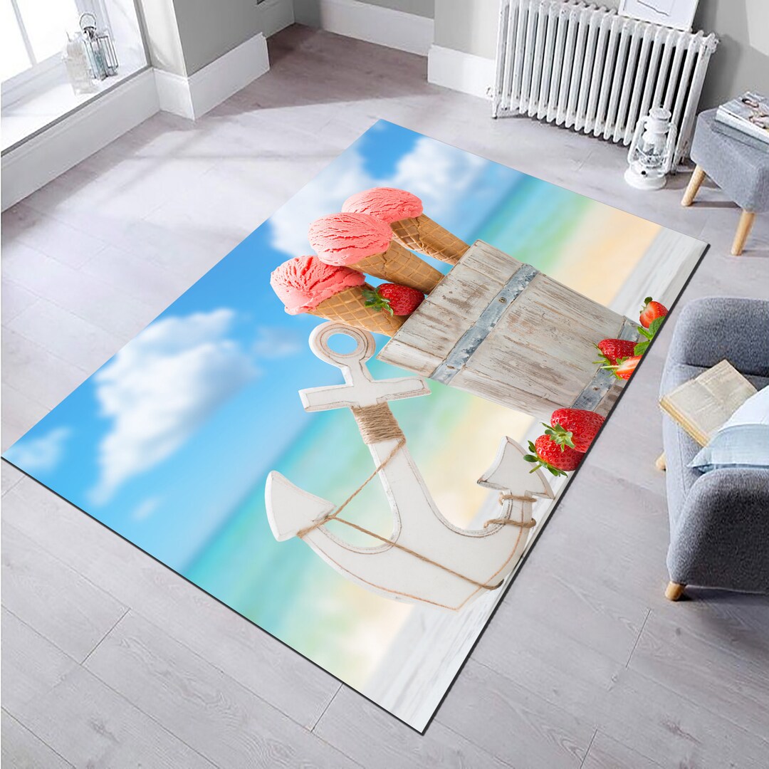Ice Cream Rug Pattern Ice Cream Patterned Area Rug: Modern Art Home Decor - Etsy