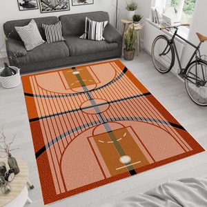 Tappeto da basket, tappeto da campo da basket, tappeto per la cameretta dei ragazzi, regali di compleanno, tappeto per la cameretta a tema, tappeto per la decorazione della casa, tappeto per la cameretta dei bambini, regalo per lui, tappeto personalizzato, 5