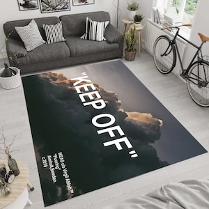 Cloudy &#39;Keep Off&#39; Area Rug: Modern Home Decor