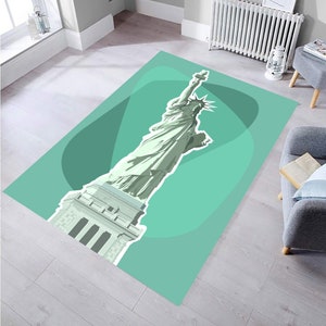 Statue of Liberty Rug, Abstract Rug, Statue of Liberty, Fantastic Rug, Living Room Rug, Fantastic Rug, Home Rug, Non-Slip Rug, Easy to Clean