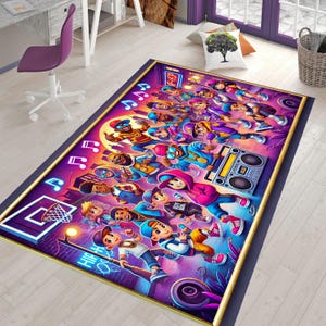 Hip Hop Rug, Music Rug, Legends Rug, Rappers Rug, Awesome Rug, Gift for Him, Unique Rug, Home Decor, Rap Stars Collage Rug, Washable Rug,