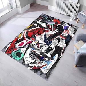 Sneaker Collection Printed Rug, Accent Rug for Sneaker Collectors, Dope  Home Decor o172 (2.6x3.9 feet - 80x120 cm)