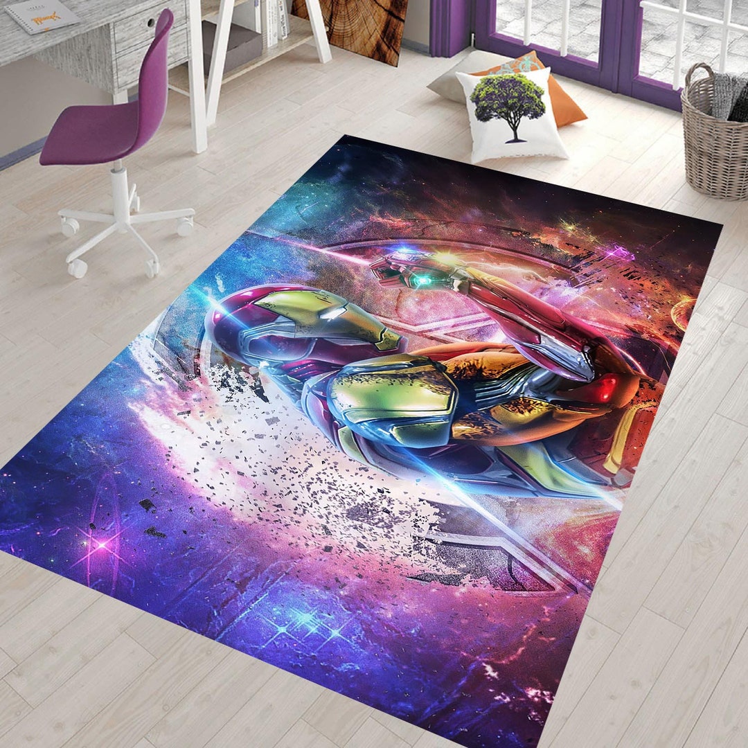 Icoon Man Rug Iron Man Rug, Child Rug, Kids Room Rug, Infinity Stone, Rug for Living ...