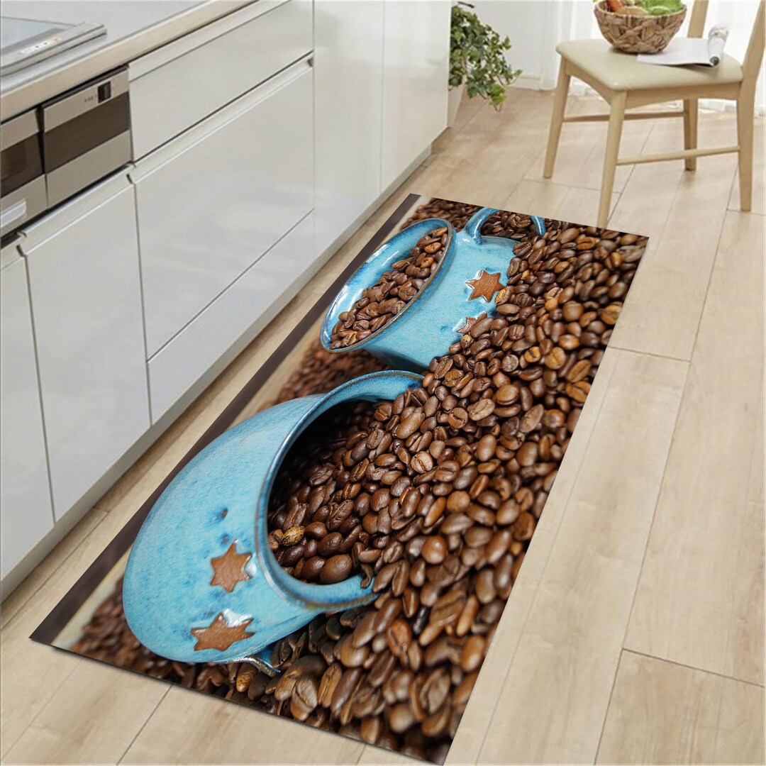 Cup and Coffee Patterned,kitchen Rug,colorful Runner Rug,cook Area Rug ...