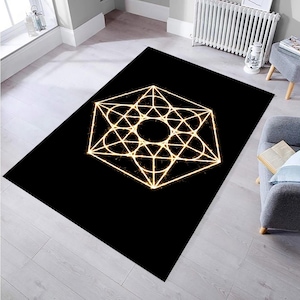 Mystic Rug,Star of David,Home Decor Rug, Popular Rug,Area Rug,Abstract Rug,Rugs for Living Room, Non slip Carpet,Decorative Rug, Modern Rug