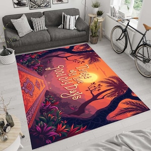 These Are The Good Old Days-Retro Rug-The Good Old Days Rug-Wohnkultur-Living Room Rug-Flower,Tree Decor-Custom Area Rug-Gift Rug,Entry Rug