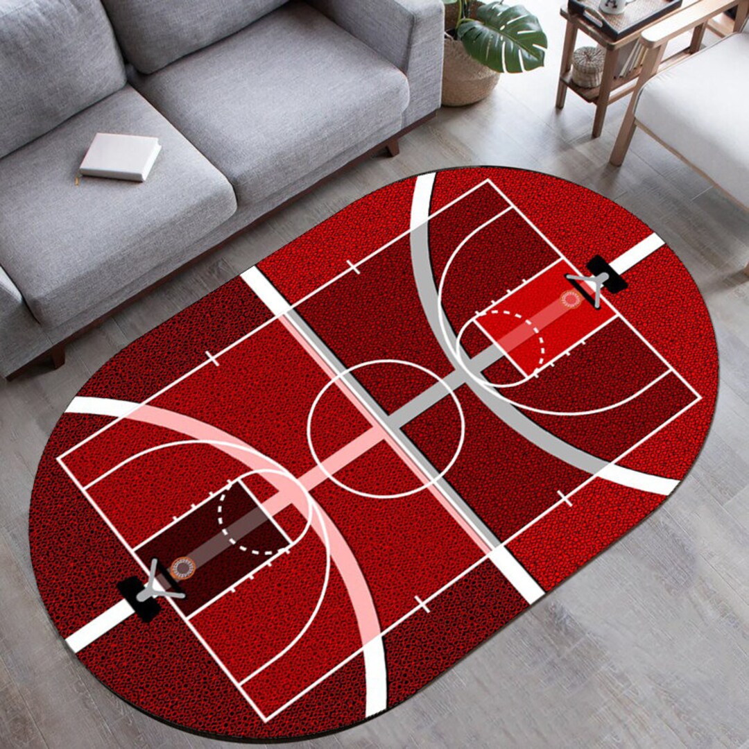 Basketball Court Decor,sport Rug,decorazione per La Casa,oval Area Rug ...