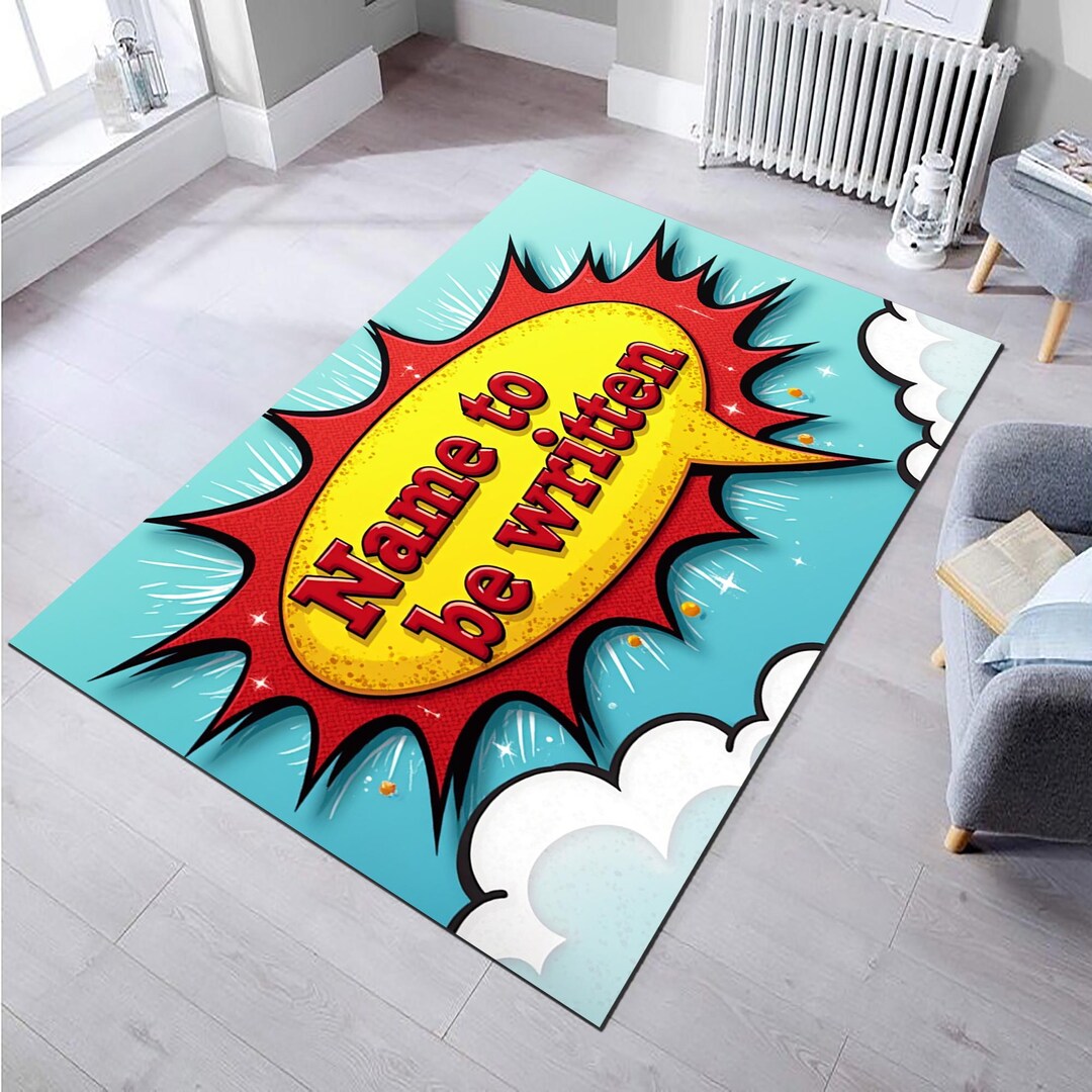 Text On Rug Your Name,gift for Him,room Rug,office Rug,you Can Specify Text and 3 ...
