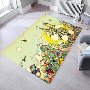 Graffiti Rug, İllustration Rug,Monsters Rug, Artistic Psychedelic Rug, Minimalistic Rug, Abstract Rug, Stream Street Rug, Room Rug, Gift Rug