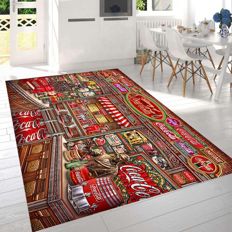 Retro Coca-cola Rug: Non-slip Microfiber Polyester Decor - Etsy Canada