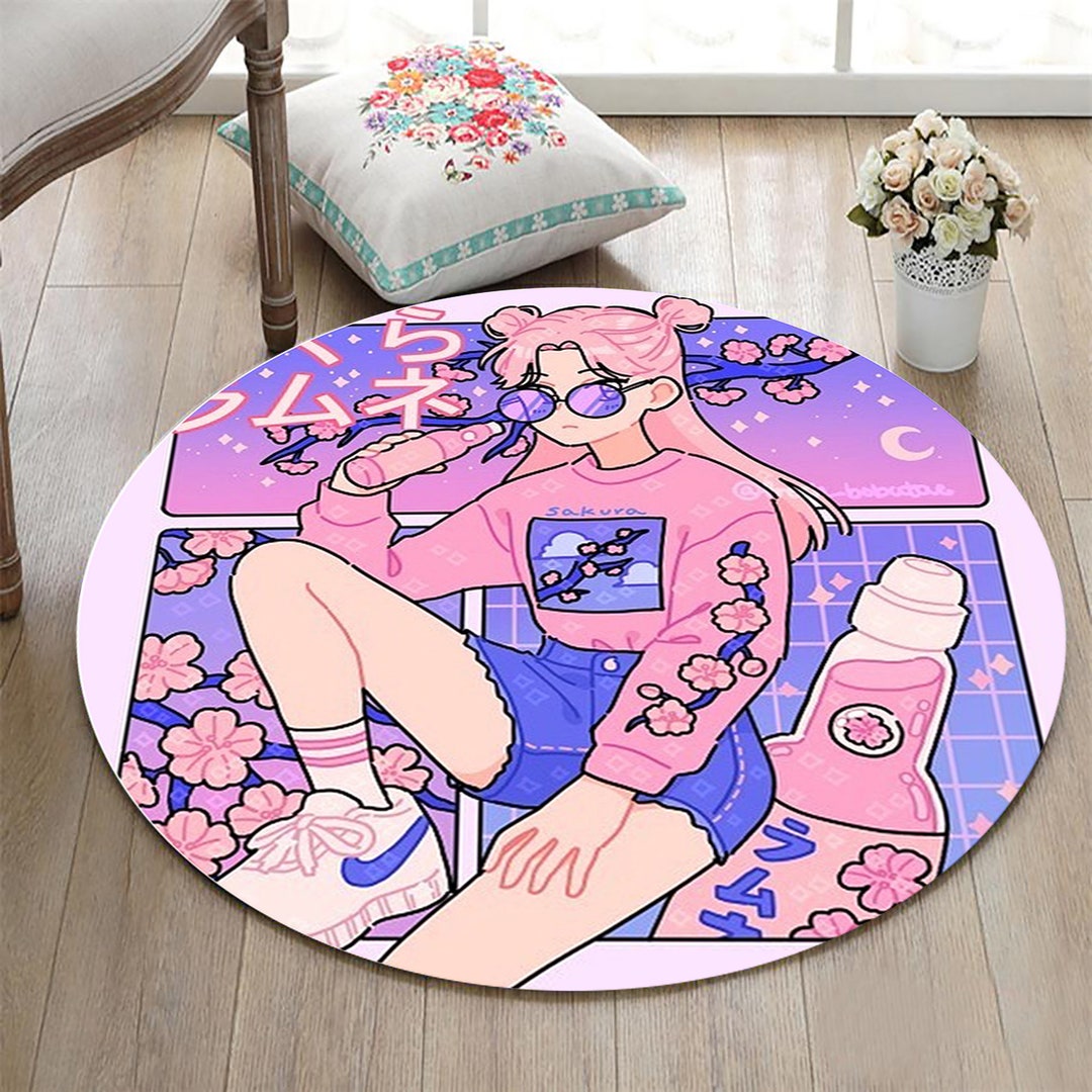 Anime Rug,round Rug, Kids Room Rug, Popular Rug, Home Decor Rug, Round ...