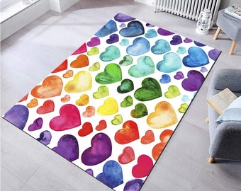 Heart Rug: Non-slip Microfiber Kids Room Carpet - Etsy Israel