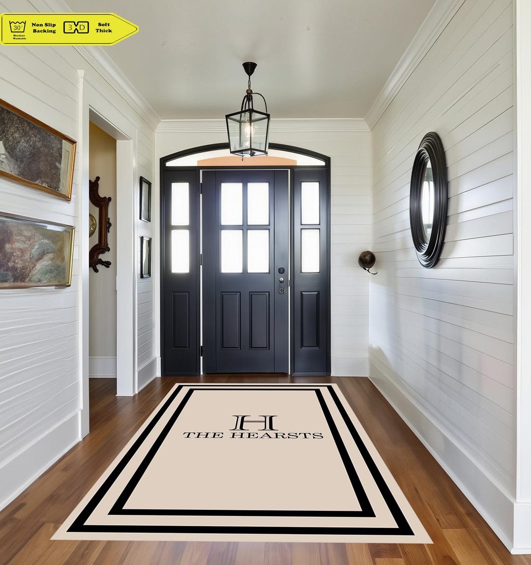 Personalized Family Name Entry Rug: Non-slip Welcome Mat - Etsy