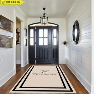 Family Name Entry Rug-Entryway Rug - Housewarning Gift-Indoor Welcome Mat-Personalized Entry Rug-Entrance Rug for Inside House-Non-Slip Rug