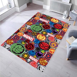 Captain America,Spiderman,Iron Man,Kinderteppich,Kinderteppich,Kinderzimmer Teppich,Thementeppich,Geschenk für Ihn,Teppich für Wohnzimmer,Teppich für Ihn, Rutschfester Teppich,Geschenk für Ihn,