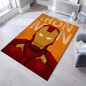 Iron Man Rug Child  Rug Kids Room Rug Boy Rug Gift Rug Rug for Living Room Area Rug Non slip Carpet Home Decor Rug Gift For Him 7