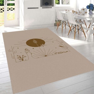 Alfombra moderna bohemia, arte bohemio estético, decoración para mujeres, sala de estar, alfombra personalizada, alfombra para dormitorio, regalo para ella, Wohnkultur, alfombra personalizada, alfombra lavable