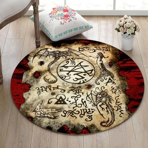 Mystic Rug,Meditation Corners Decor,Esoteric Symbols,Occult Design,Astrology Clestial Decor,Alchemy Floor Mat,Spiritual Boho Decor For Rooms