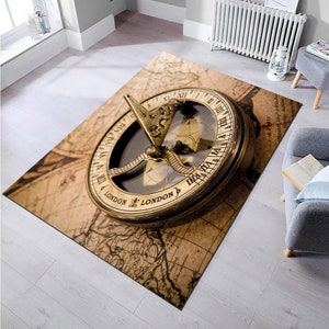 Weltkarte,Décoration d'intérieur,Wohnkultur,Retro Teppich,Teppich mit Kompass,Retro Teppich,Wohnzimmer Teppich,Decoración del hogar,Geschenk Teppich,Decorazione per la casa