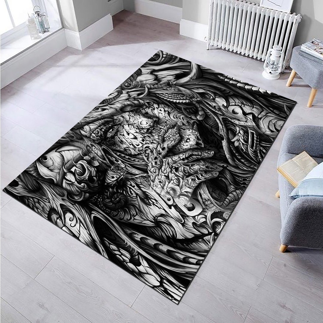 İllustration Rug, Modern Rug, Fan Rug, Area Rug, Home Decor, Rug for ...