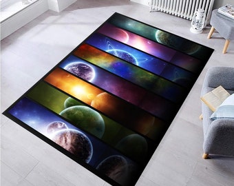 Planets Rug ,Home Decor Rug, Rug for Living Room,Area Rug, Non slip Carpet,Area Rug, Colorful Rug,Kids Room Rug,Desing Rug,Popular Rug