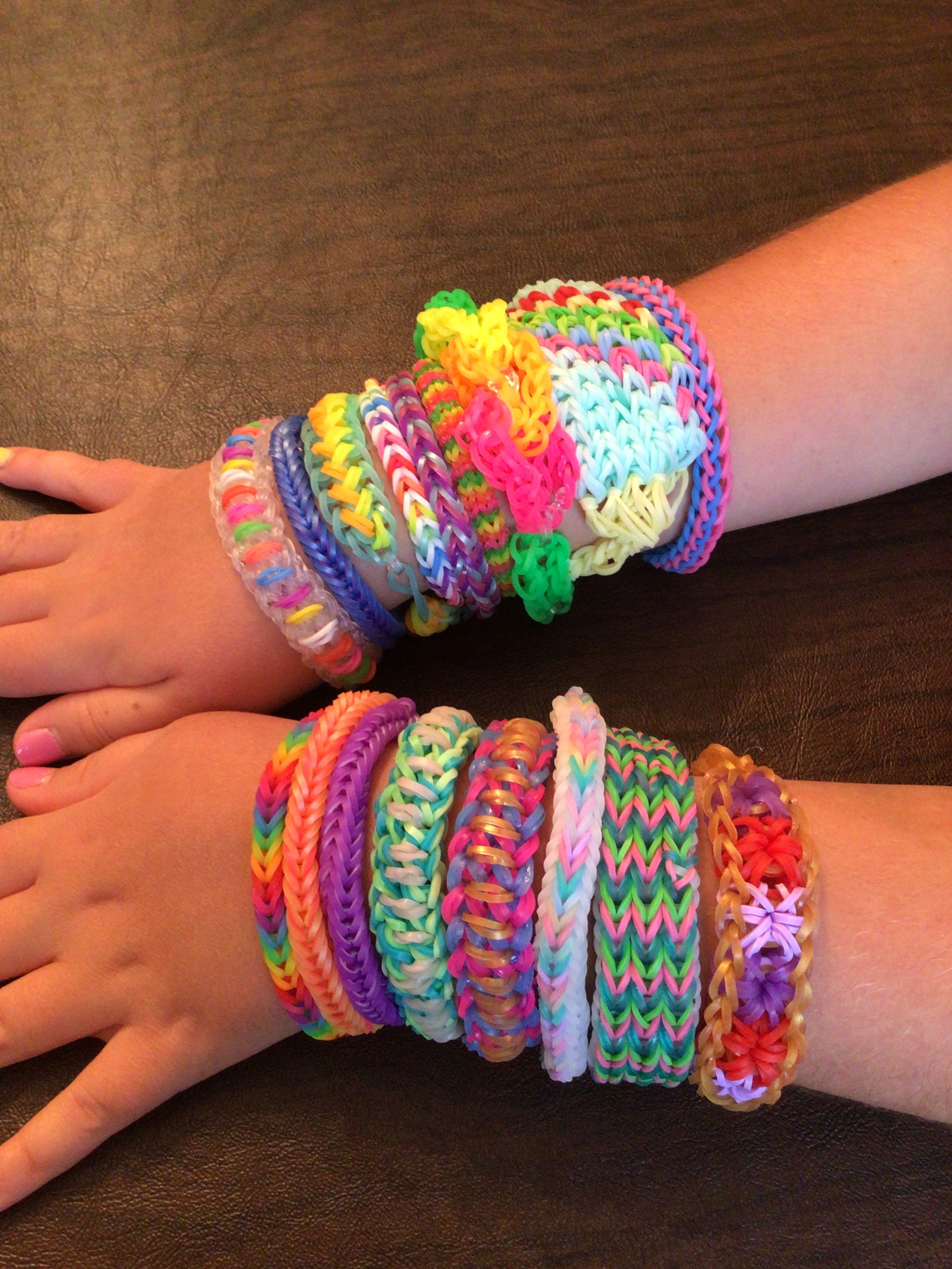 4-PACK) Bracelets Rainbow Loom Nation Colors *CUSTOM AVAILABLE* NEW