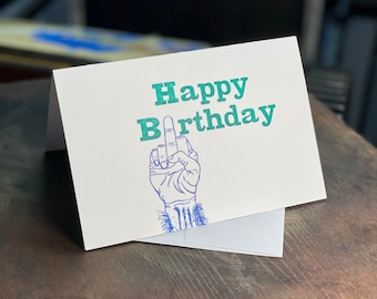 Birthday Finger – 4x6 letterpress birthday card