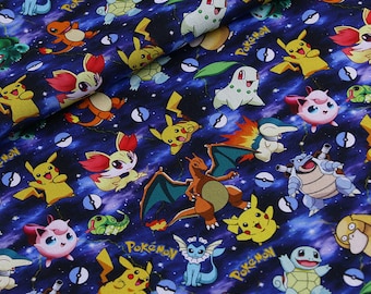Pokemon Stoff Baumwolle Stoff Halbe Meter