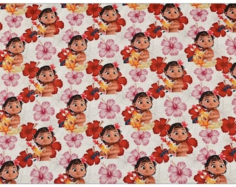 Moana Fabric Disney Fabric Princess Fabric Cartoon Anime Cotton Fabric By The 45cm