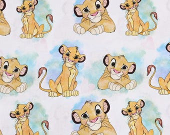 König der Löwen Simba & Mufasa Baumwollstoff - Halbe Meter