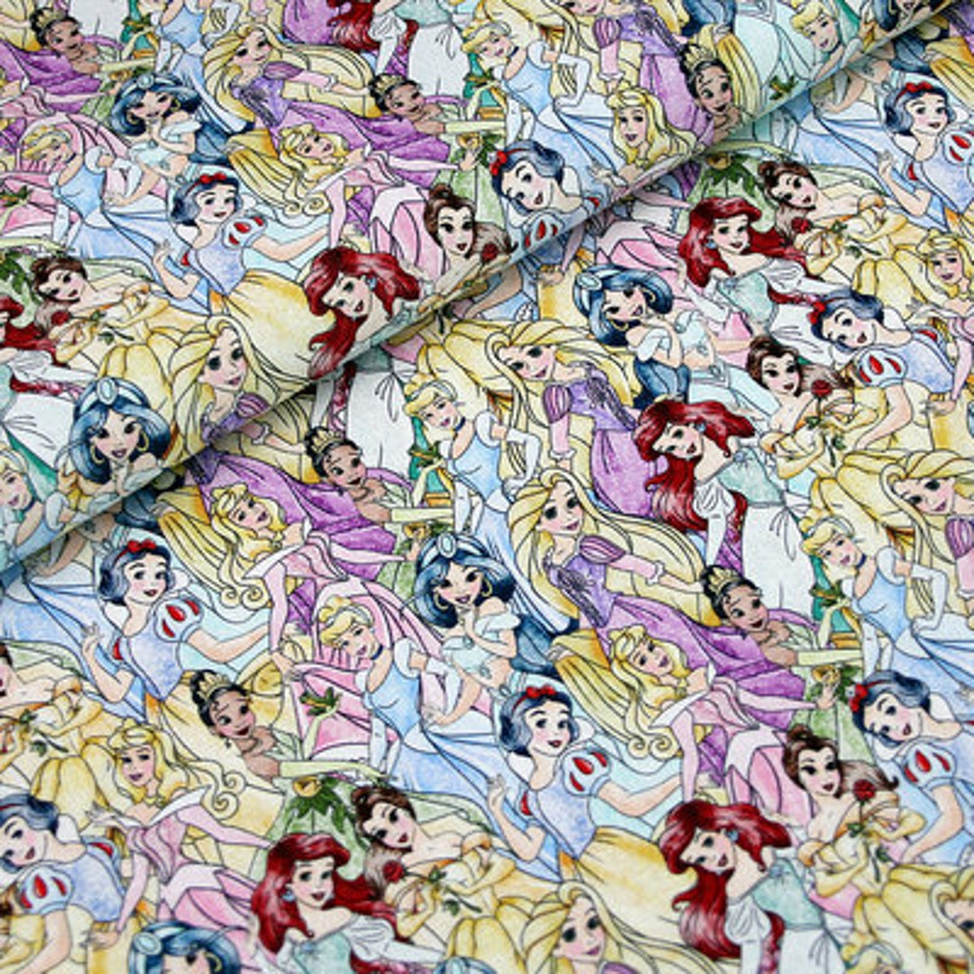 Princess Material Princess Fabric Cinderella Ariel Snow White Cartoon Anime Cotton Fabric ...
