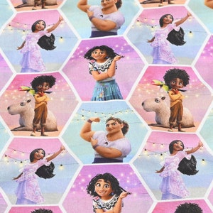 Encanto Fabric Madrigal Family Fabric Cartoon Anime Cotton Fabric By The Half Yard
