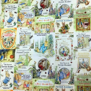 Tessuto Peter Rabbit Tessuto Beatrix Potter Tessuto di cotone Anime dei cartoni animati a mezzo metro