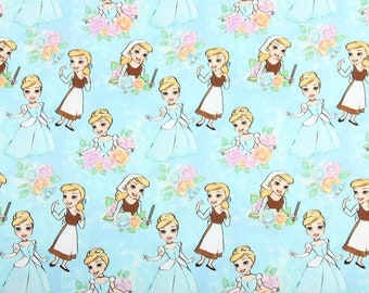 Tela de Cenicienta Princesa Dibujos Animados Anime Tela de Algodón Por Media Yarda