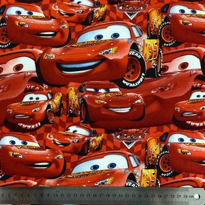 Disney's Cars Stoff Lightning McQueen Stoff Cartoon Anime Baumwollstoff Halbe Meter