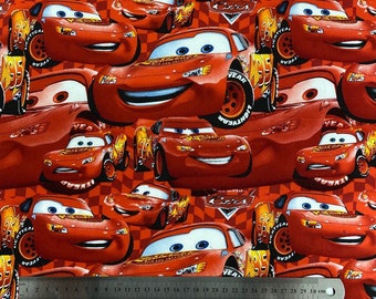 Tessuto Disney Cars Tessuto Saetta McQueen Tessuto di cotone dei cartoni animati Anime al mezzo metro