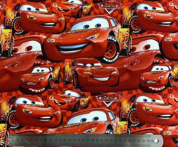 Disney's Cars Fabric Lightning Mcqueen Fabric Cartoon - Etsy Denmark