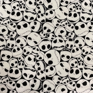 Halloween Skulls  Fabric Cartoon Anime Cotton Fabric By The Half Meter