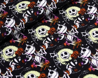 The Nightmare Before Christmas Fabric Skull Cartoon Anime Cotton Fabric By The Half Yard