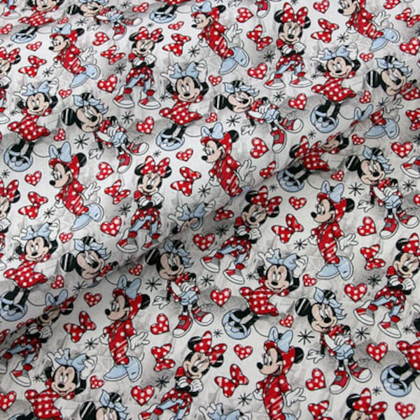 Mickey Minnie Mouse Tissu Disney Cartoon Anime Coton Tissu Par Le Demi-Mètre