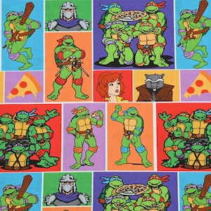 Teenage Mutant Ninja Turtles Fabric Cartoon Anime Cotton Fabric By The Half Yard
