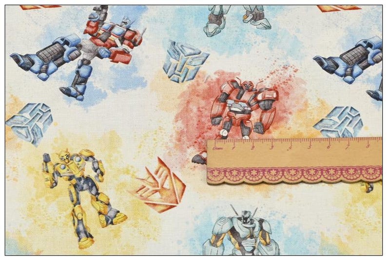 Transformers Fabric Cartoon Anime Cotton Fabric by the Half Yard - Etsy