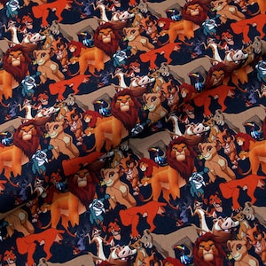 The Lion King Disney Character Fabric Lion Simba Mufasa Fabric Cartoon Anime Cotton Fabric By The Half Yard