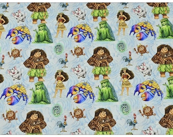 Moana Stoff Disney Stoff Prinzessinen Stoff Prinzen Stoff Cartoon Anime Baumwollstoff Halbe Meter