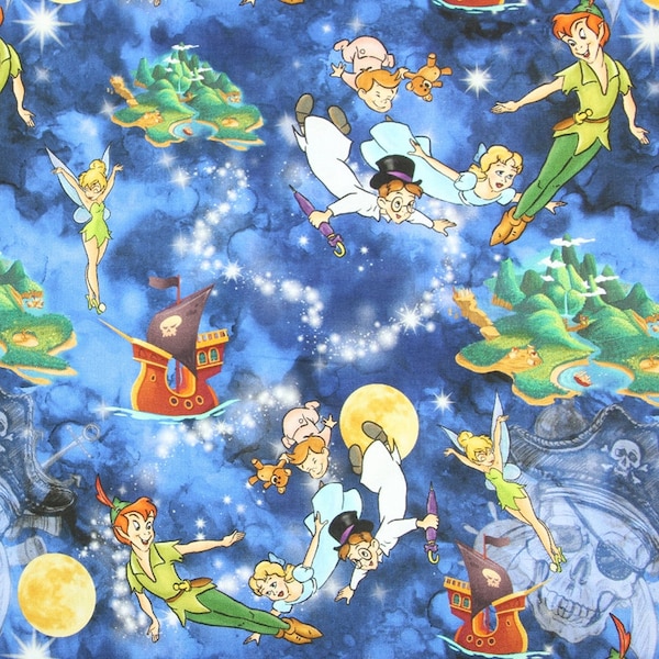 Tissu fée Clochette de Disney, tissu fée Peter Pan dessin animé Anime coton tissu par les 45 cm