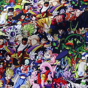 Sun Wukong Fabric Japanese Cartoon Anime Cotton Fabric By The Half Meter