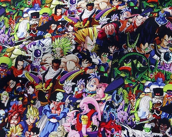 Sun Wukong Fabric Japanese Cartoon Anime Cotton Fabric By The Half Meter