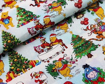 Winnie the Pooh Fabric Pooh Bear Eeyore Tigger Piglet Cartoon Anime Cotton Fabric By The Half Meter