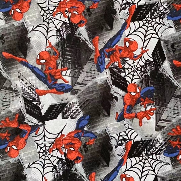 Tissu 3D Spiderman Super-héros Dessin animé Anime Tissu en coton par le demi-mètre