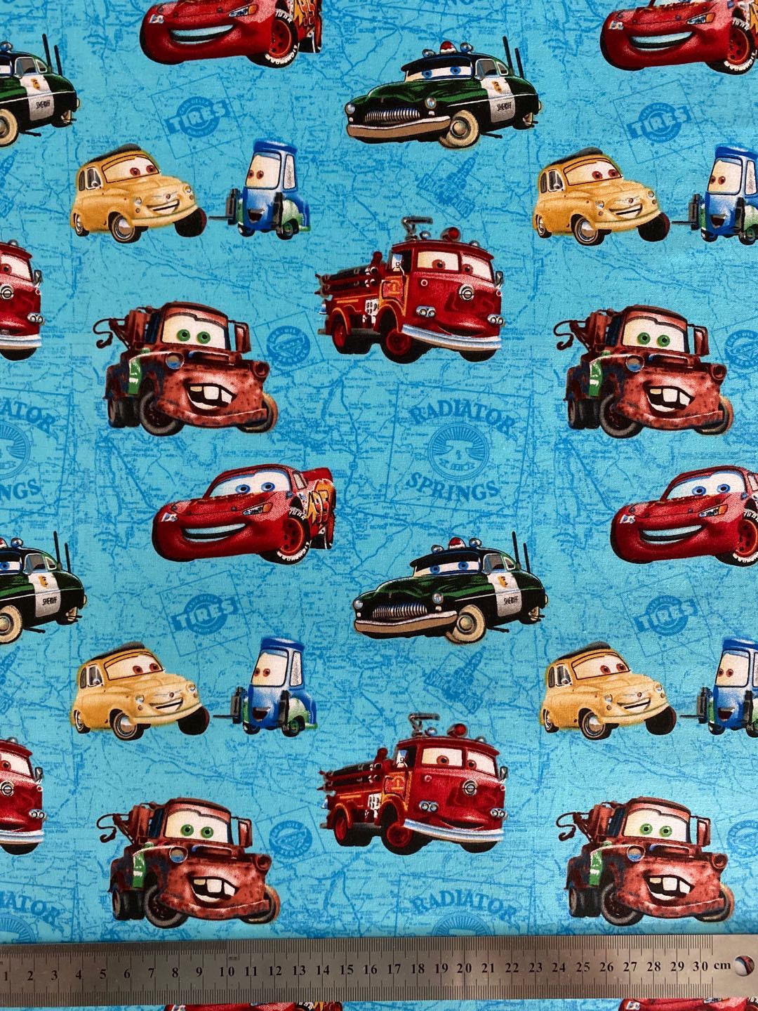 Cars Fabric Lightning Mcqueen Fabric Cartoon Anime Cotton Fabric by the Half Meter Etsy